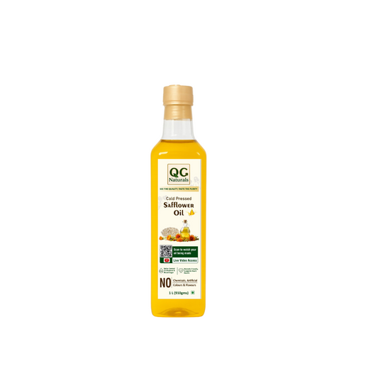 QC Naturals safflower oil ( Kusum oil ) 1L /,cold pressed, 100%pure