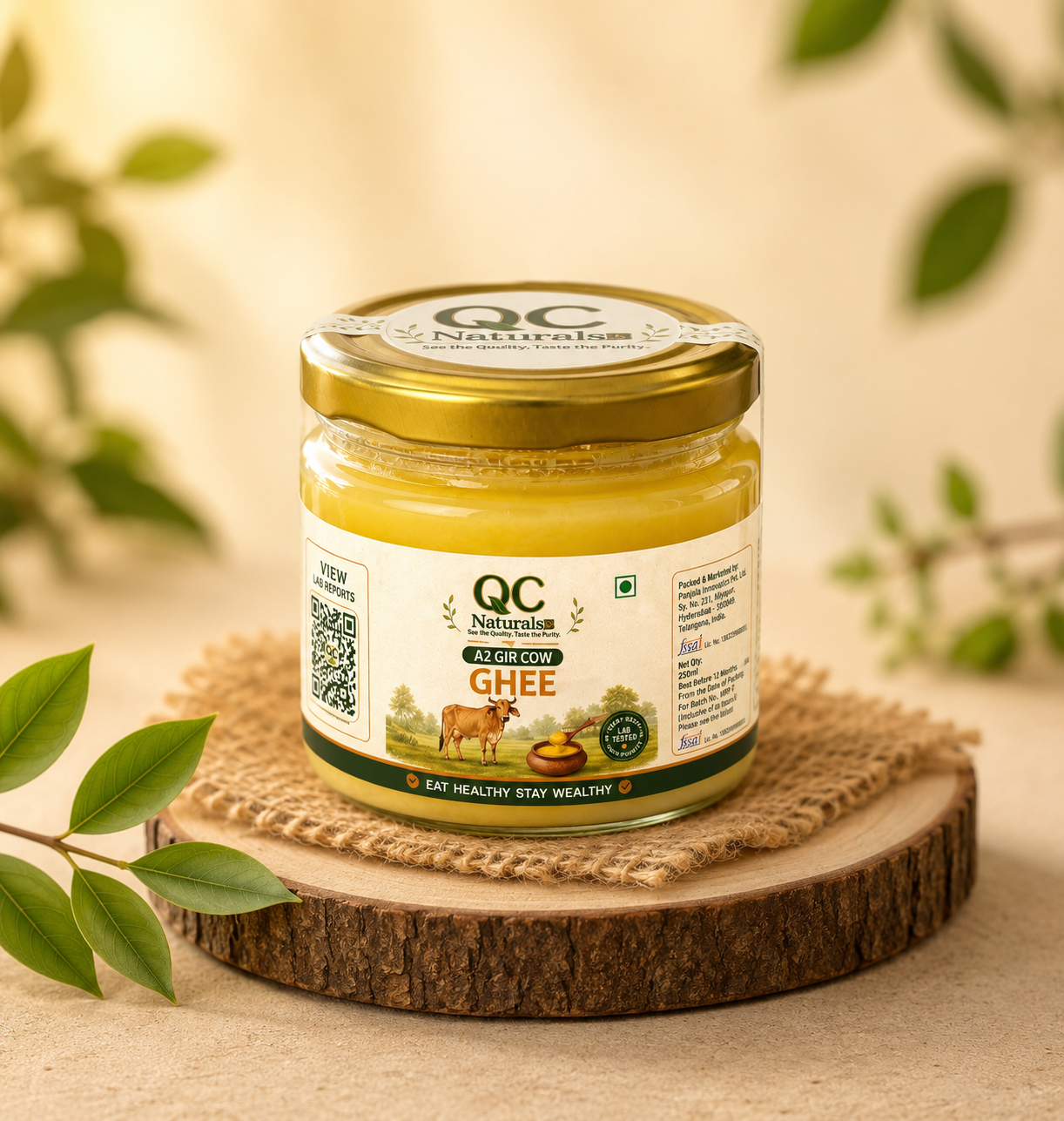 A2 Gir Cow Ghee – Traditional Bilona Method & Lab Tested | 250 ml
