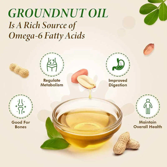 QC Naturals Groundnut Oil (Peanut Oil) – 1L Cold Pressed, 100% Pure