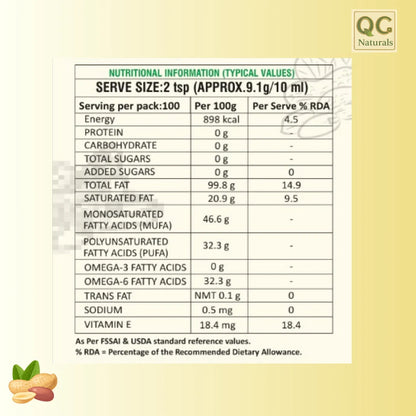 QC Naturals Groundnut Oil (Peanut Oil) – 1L Wood Pressed, 100% Pure