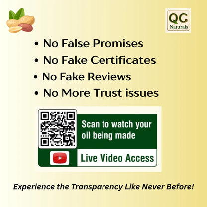 QC Naturals Groundnut Oil (Peanut Oil) – 1L Wood Pressed, 100% Pure