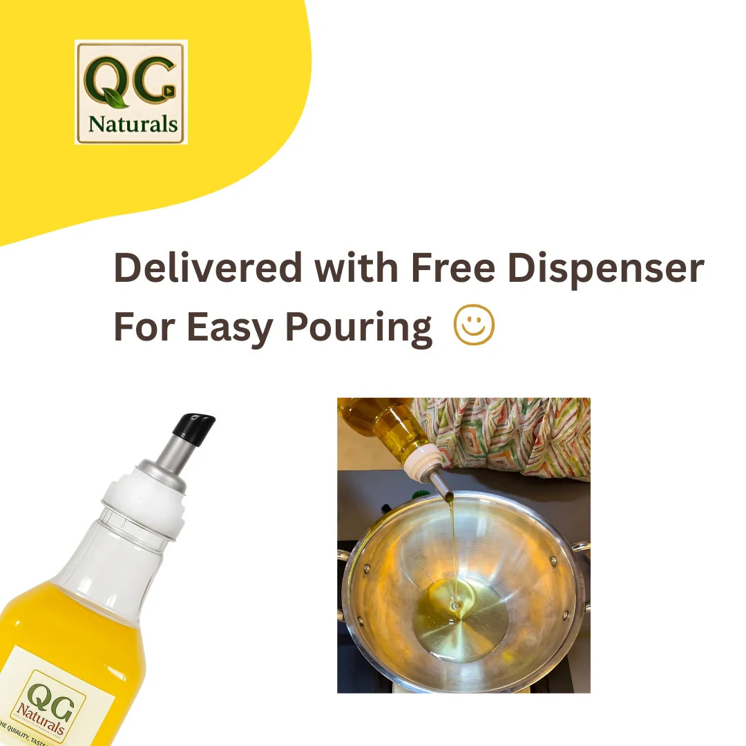 QC Naturals Sunflower Oil – 1L Wood  Pressed, 100% Pure