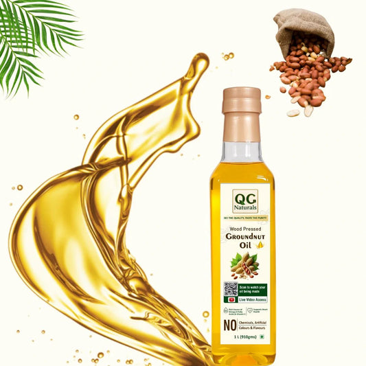 QC Naturals Groundnut Oil (Peanut Oil) – 1L Cold Pressed, 100% Pure