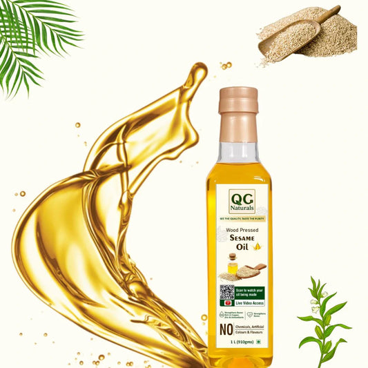 QC Naturals Sesame Oil (Nuvvula / Thil Ka Oil) – 1L Cold Pressed, 100% Pure